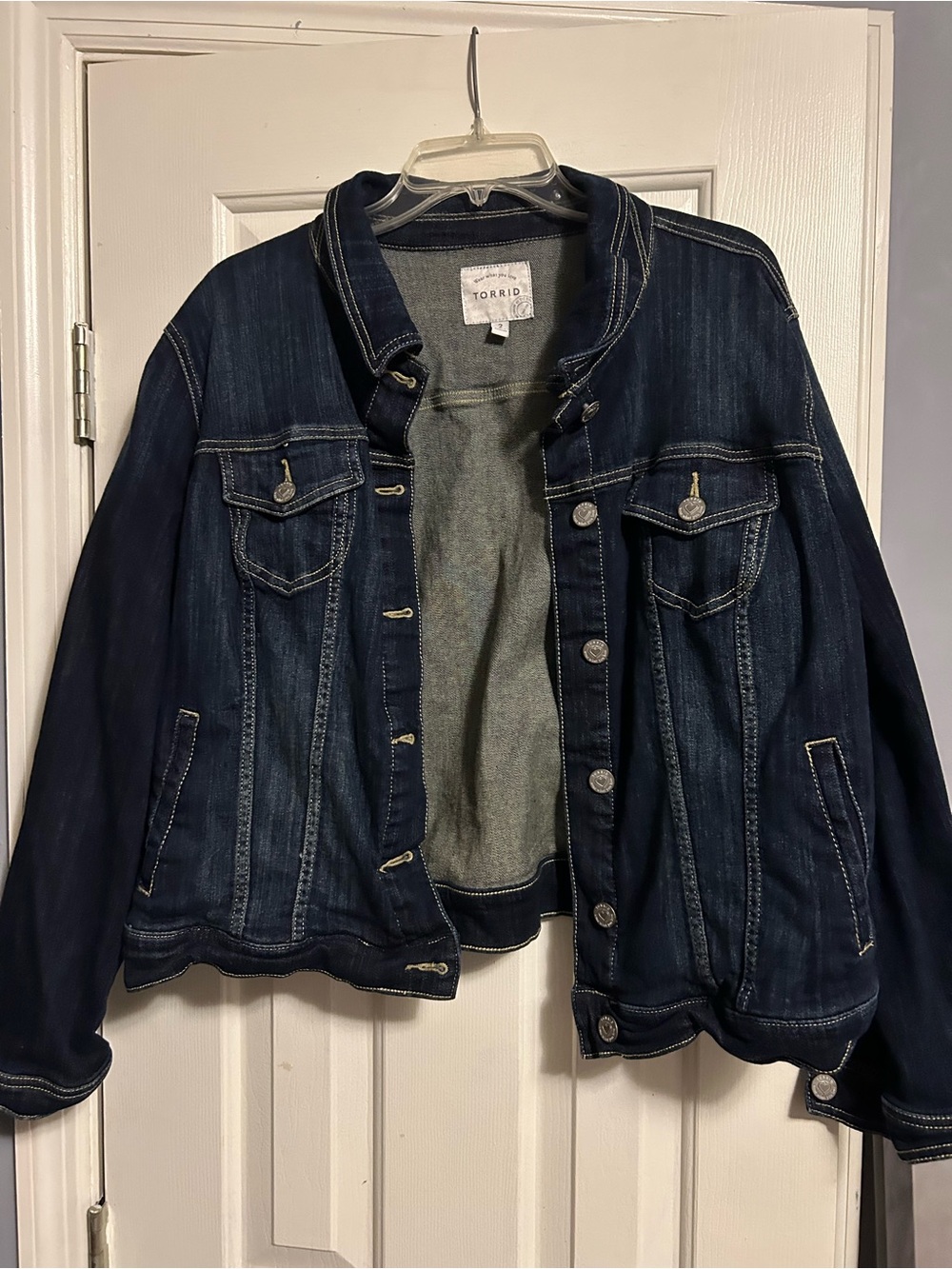 torrid Dark Wash Denim Jacket in Deep Blue